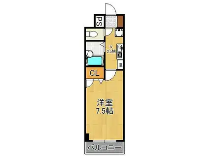 ルネッサンスTOEI田町(1K/8階)の間取り写真