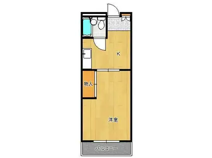 プリモレガーロ金鶏(1DK/2階)の間取り写真