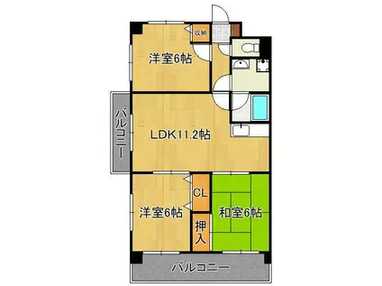 ソフィア(3LDK/5階)の間取り写真