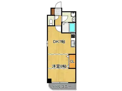 エルマーノ下到津(1DK/2階)の間取り写真