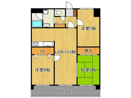 パストラール(3LDK/2階)の間取り写真