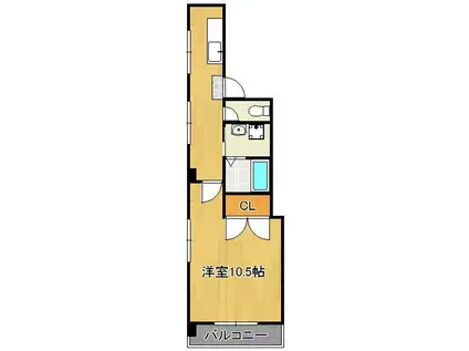 シャトー森Ⅴ(1K/2階)の間取り写真