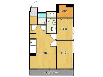 ベルガ熊谷(2LDK/2階)の間取り写真