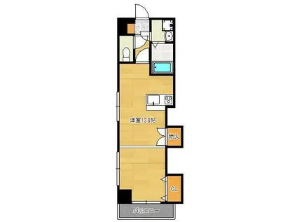 ベーシックビル(ワンルーム/8階)の間取り写真