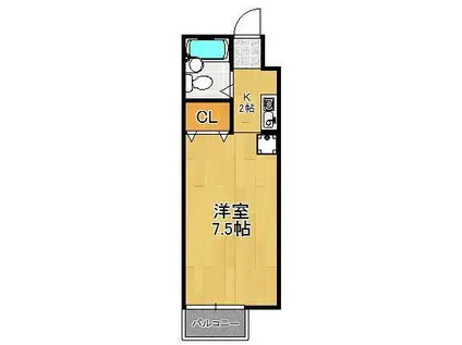 SEJOUR IBORI(ワンルーム/3階)の間取り写真