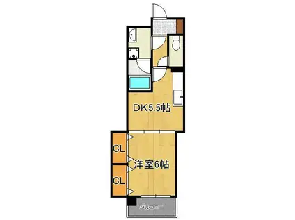 サンメゾン清水(1DK/1階)の間取り写真