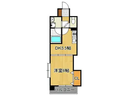 サンメゾン清水(1DK/2階)の間取り写真