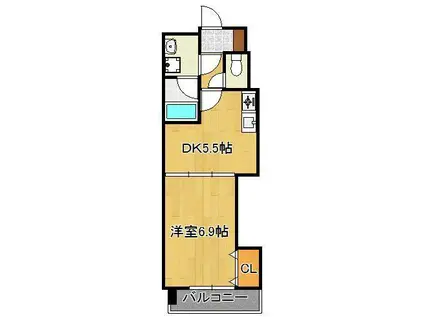 サンメゾン清水(1DK/5階)の間取り写真