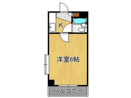 ラ・カーサ(1K/3階)の間取り写真