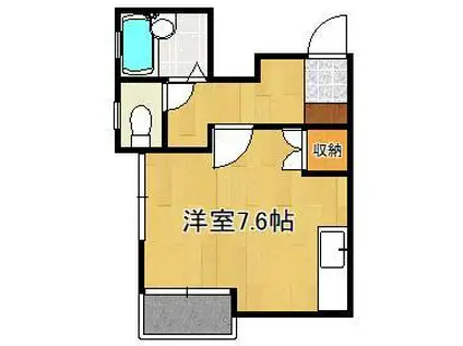 クレッシェンド西南(ワンルーム/1階)の間取り写真