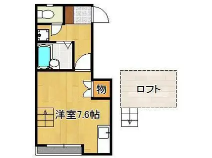 クレッシェンド西南(ワンルーム/2階)の間取り写真