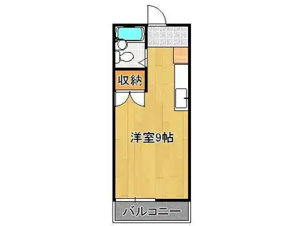 サンライズ緑ヶ丘(ワンルーム/2階)の間取り写真