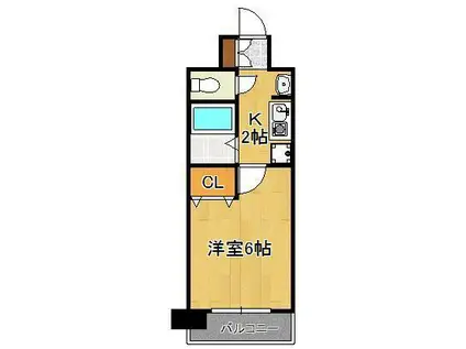 GROWTH SI 清水(1K/2階)の間取り写真