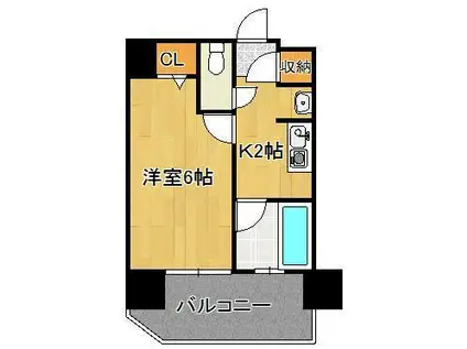 GROWTH SI 清水(1K/5階)の間取り写真