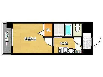 GROWTH SI 清水(1K/9階)の間取り写真