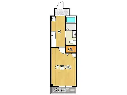 マーベラス下到津(1K/3階)の間取り写真