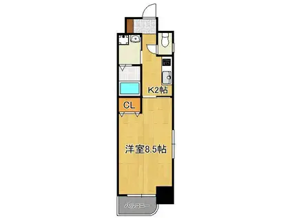 セトル.イン鳳(1K/2階)の間取り写真