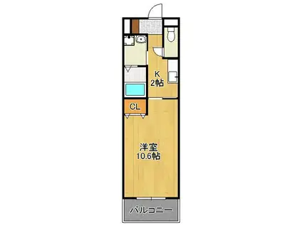 セトル.イン鳳(1K/3階)の間取り写真