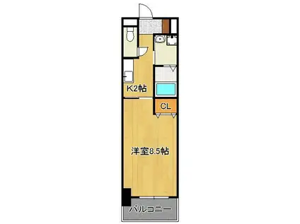 セトル.イン鳳(1K/8階)の間取り写真