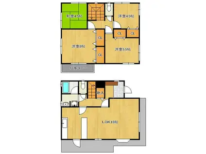 鹿児島本線 西小倉駅 徒歩24分 2階建 築40年(4LDK)の間取り写真