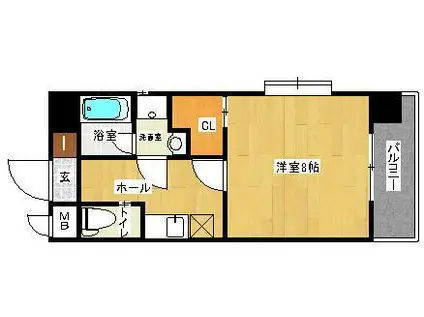 プルーム真鶴(1K/6階)の間取り写真