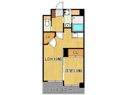 プルーム真鶴(1LDK/9階)の間取り写真