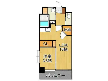 プルーム真鶴(1LDK/11階)の間取り写真