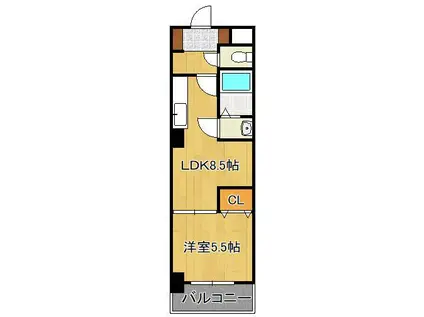 HAMIEL真鶴(1LDK/8階)の間取り写真