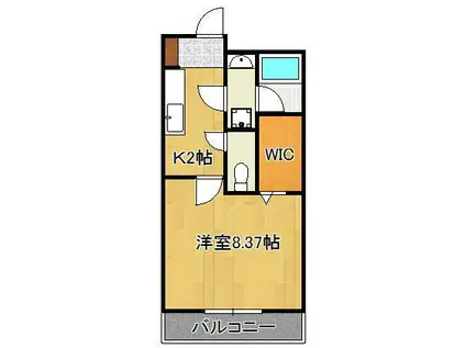 グランドゥール高峰(1K/2階)の間取り写真