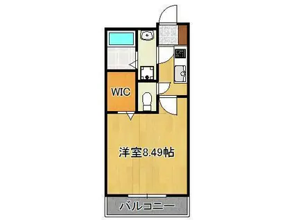 グランドゥール高峰(1K/4階)の間取り写真