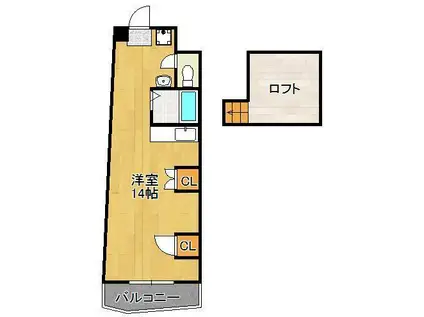 サンシティ日明(ワンルーム/6階)の間取り写真