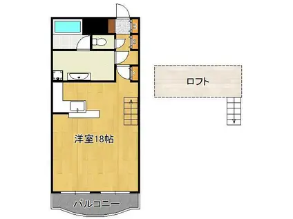 サンシティ日明(ワンルーム/8階)の間取り写真