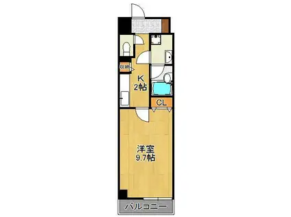 リード室町(1K/13階)の間取り写真