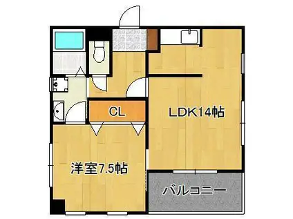 WIN小倉(1LDK/6階)の間取り写真