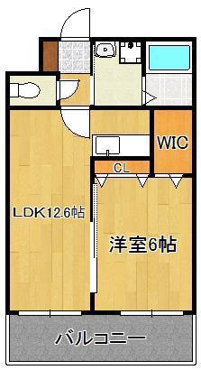 フェルト515(1LDK/13階)の間取り写真
