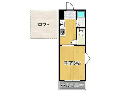 アップルハウス井掘B棟(ワンルーム/1階)の間取り写真