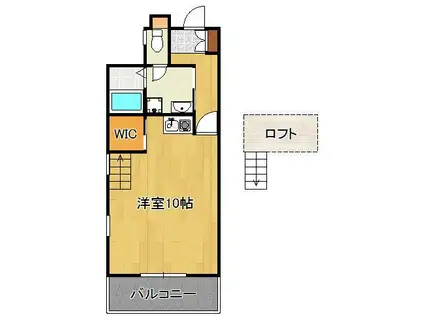 ウエルネス緑ケ丘(1K/2階)の間取り写真