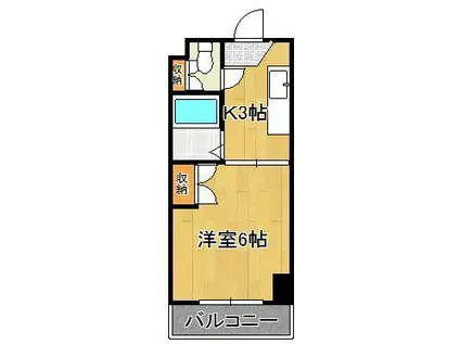 ホワイトハイムYM(1K/3階)の間取り写真