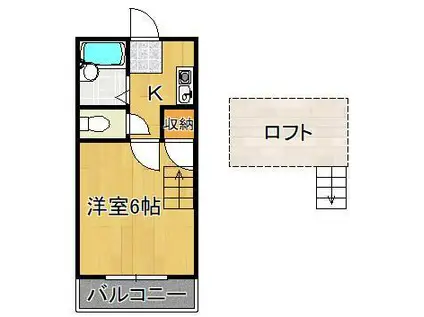 KIYOMIZUⅢレジデンス(1K/2階)の間取り写真