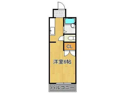 K-2西小倉ビル(ワンルーム/6階)の間取り写真