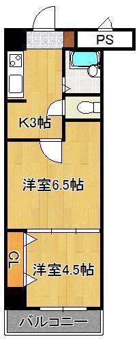 ギャラン南小倉(2K/7階)の間取り写真