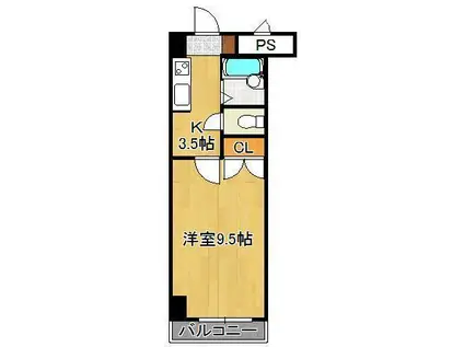 ギャラン南小倉(1K/8階)の間取り写真