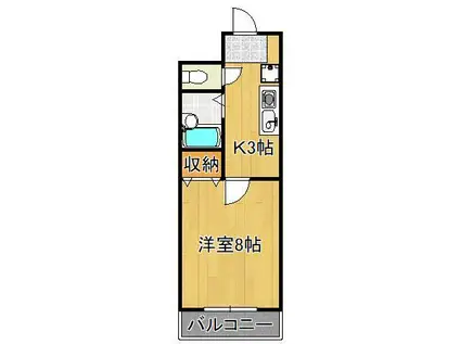 ロイヤルハイツ明石(1K/3階)の間取り写真