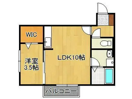 日豊本線 南小倉駅 バス乗車時間：9分 槻田2丁目バス停で下車 徒歩5分 2階建 築18年(1LDK/2階)の間取り写真