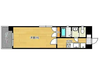 カーザミア(1K/5階)の間取り写真