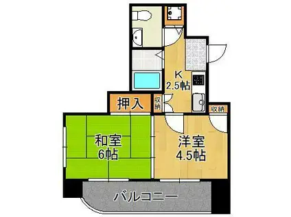 パール・デュー木町(2K/8階)の間取り写真