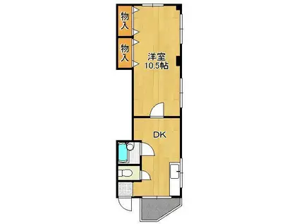 ヴィンテージ南小倉(1DK/2階)の間取り写真