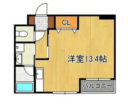 ベルベデール大門(ワンルーム/1階)の間取り写真