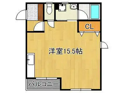 ベルベデール大門(ワンルーム/3階)の間取り写真