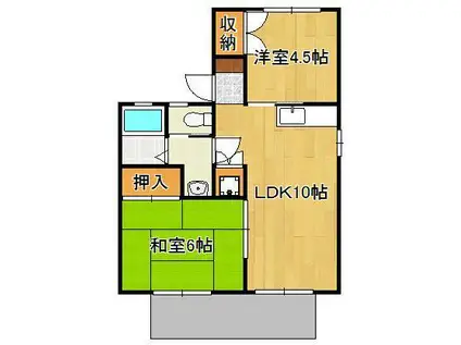 プラス・ラ・ミチエⅠ(2LDK/1階)の間取り写真